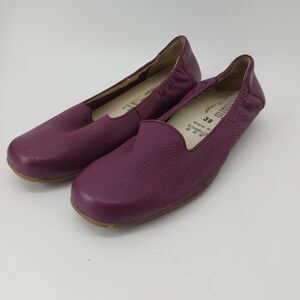 Vitaform Women's Red Wine Maroon Leather Ballet Flats Size 39 M EU / 8-8.5 M US